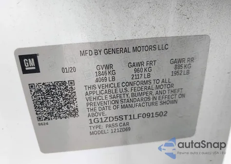 2020 Chevrolet Malibu Fwd Lt from USA, damaged, VIN 1G1ZD5ST1LF091502